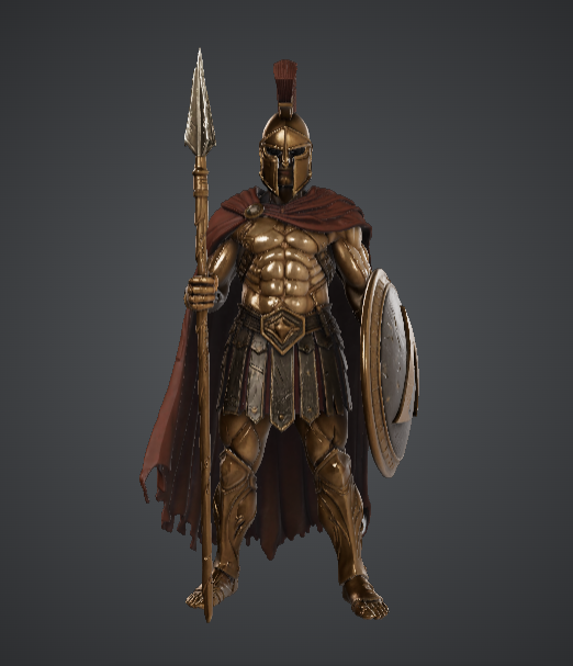 Spartan Warrior Statue – Ancient Greek Spearman