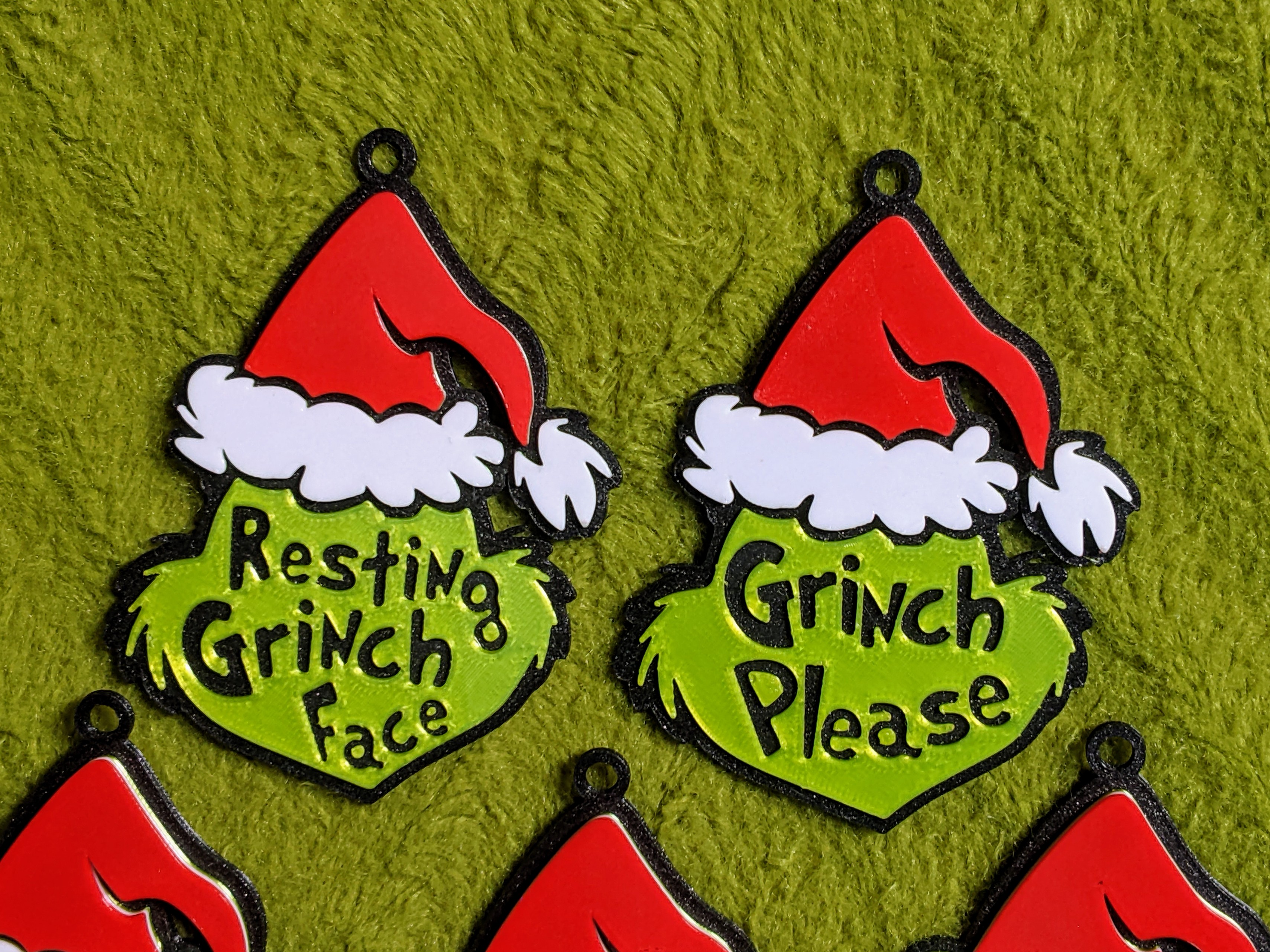 7 Grinch Christmas Ornaments by Grandpa 3DPrints Download free STL