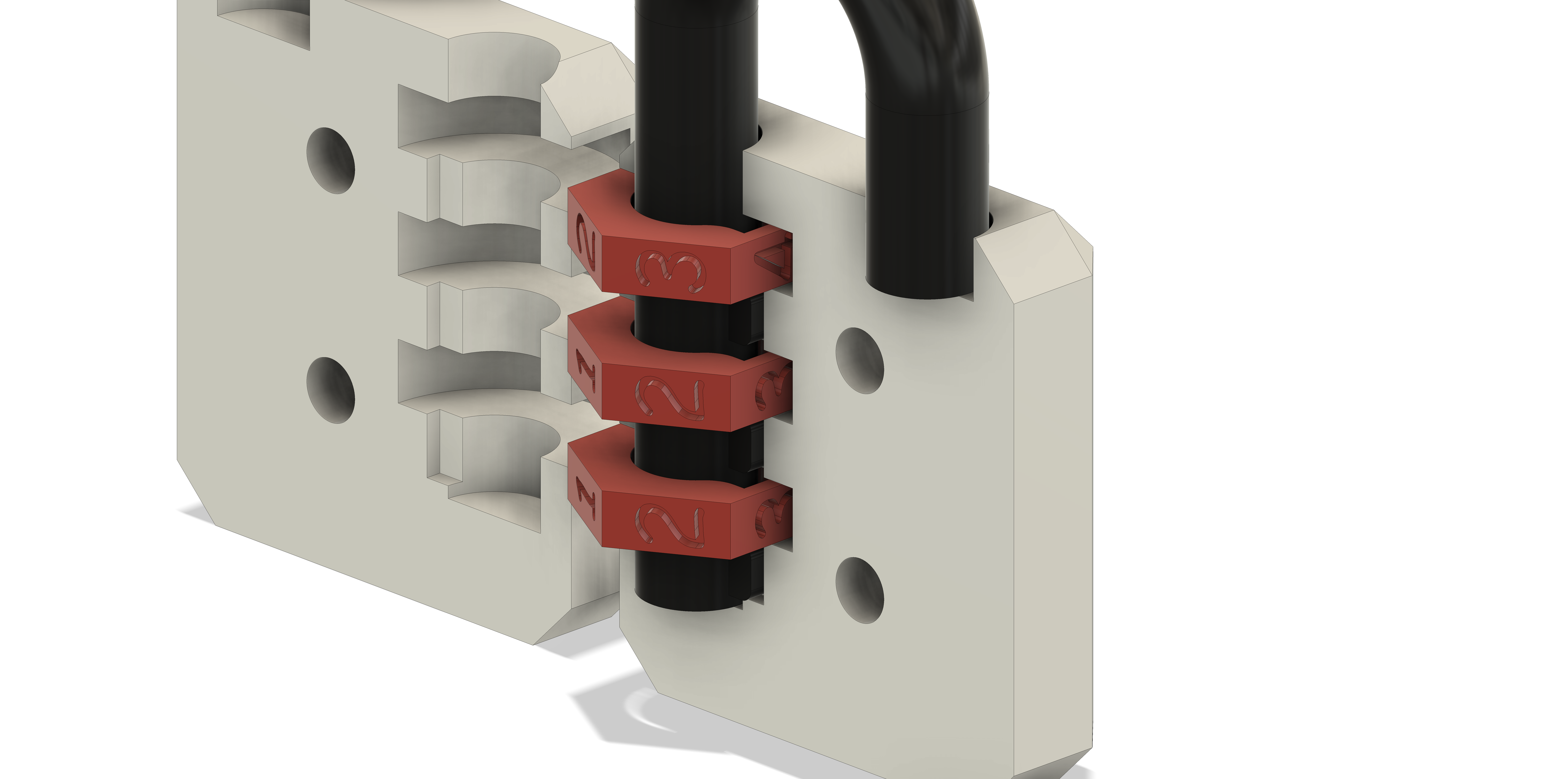 Miniatura 2 do modelo 3D Combination Lock Lock