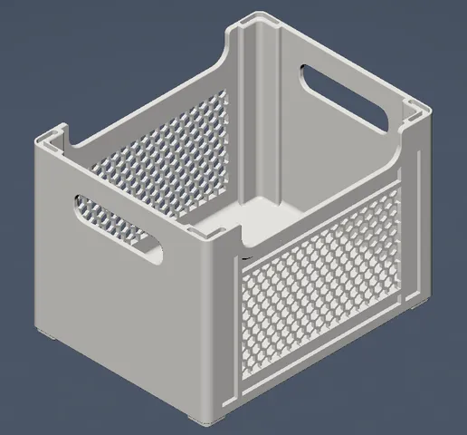 Stackable storage crate 260 x 200 x 180, fitting on Ikea floating shelve.