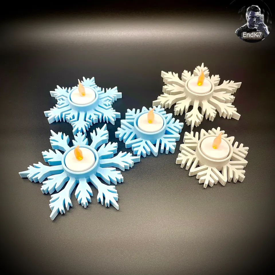 Snowflake tea shop light holders