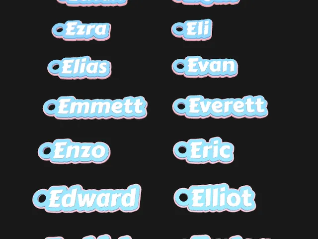 Alphabet Keychain Pack - Popular Boys Names (E)
