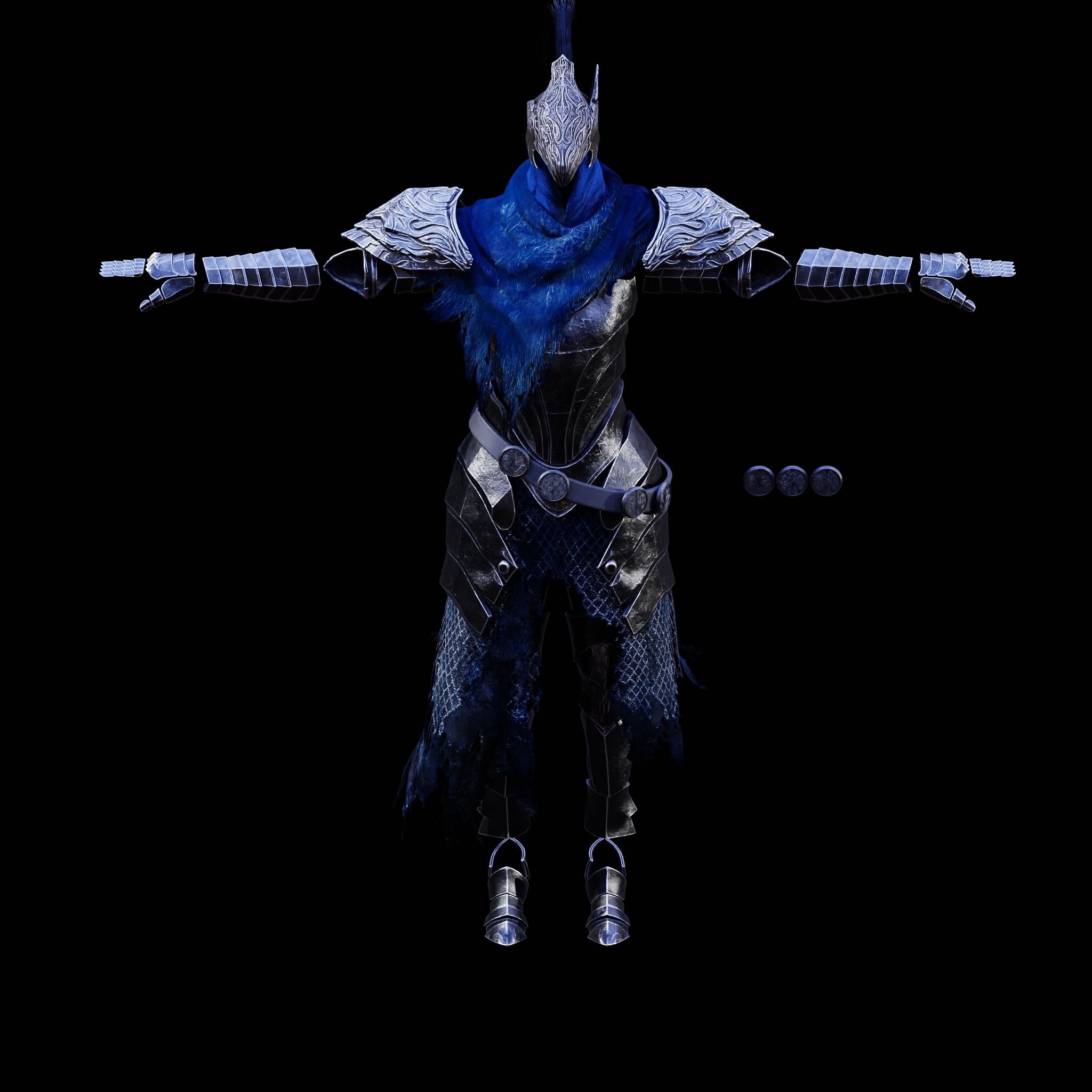 ULTIMATE ARTORIAS FULL PLATE ARMOR COSPLAY LIFESIZE – HELMETS, SWORD & SHIELD FAN ART STL — miniatura 51
