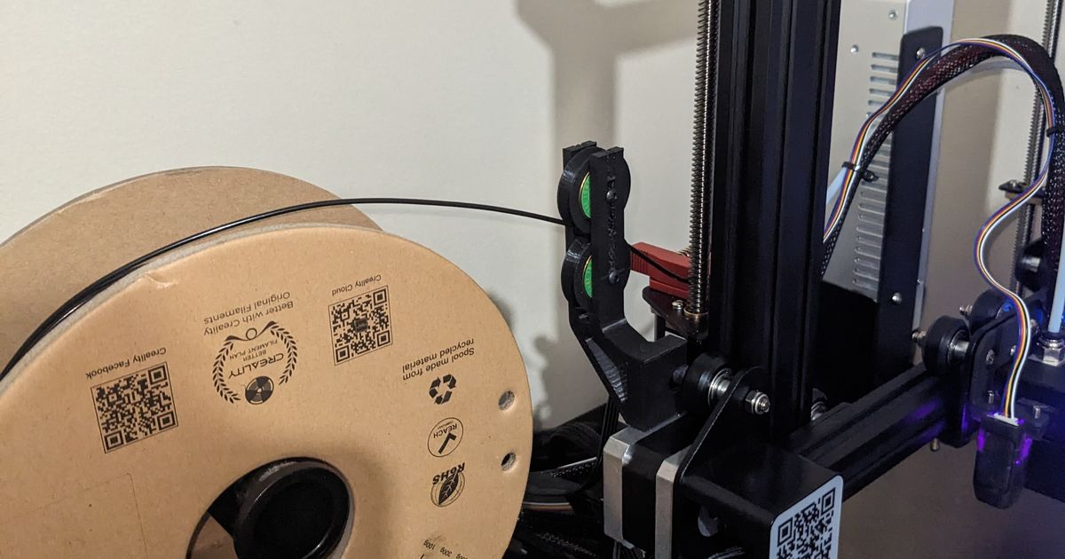 Filament Roller Guide Double Bearing Bracket Remix by Tenucki Download free STL model