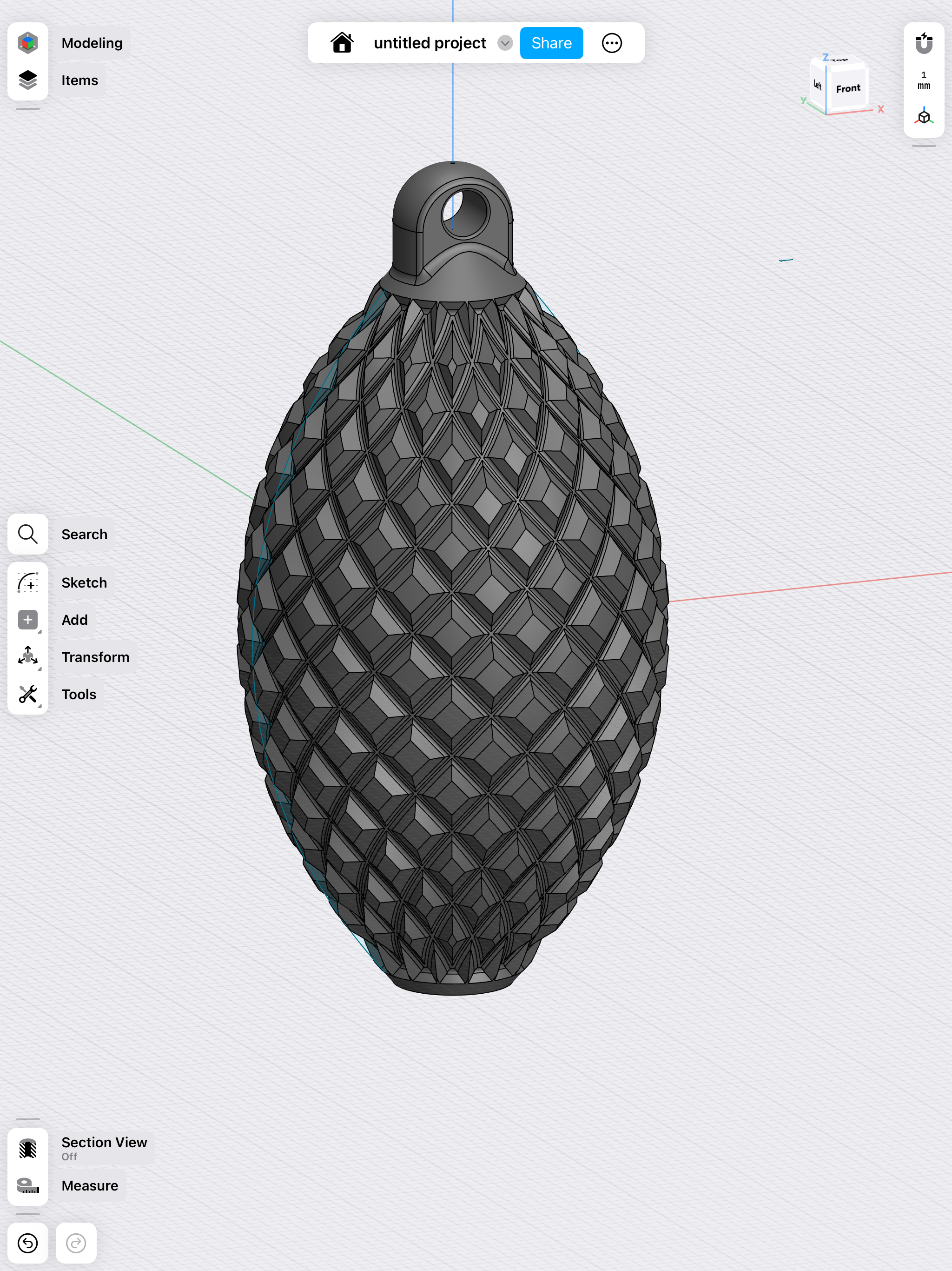 Miniatura 2 do modelo 3D Pine-Cone Bauble