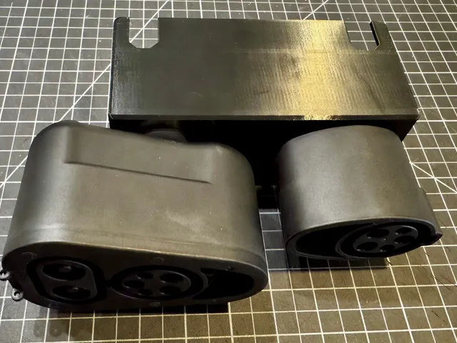 Wide-Spacing Remix: DCFC + J1772 to NACS Adapter Holder for Rivian R2 (A2Z fit)