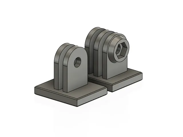 GoPro Mount Hinge Pieces - Male and Female Action Camera Mount Template for Remixing