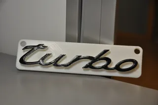 Porsche "turbo" wallart wallmount