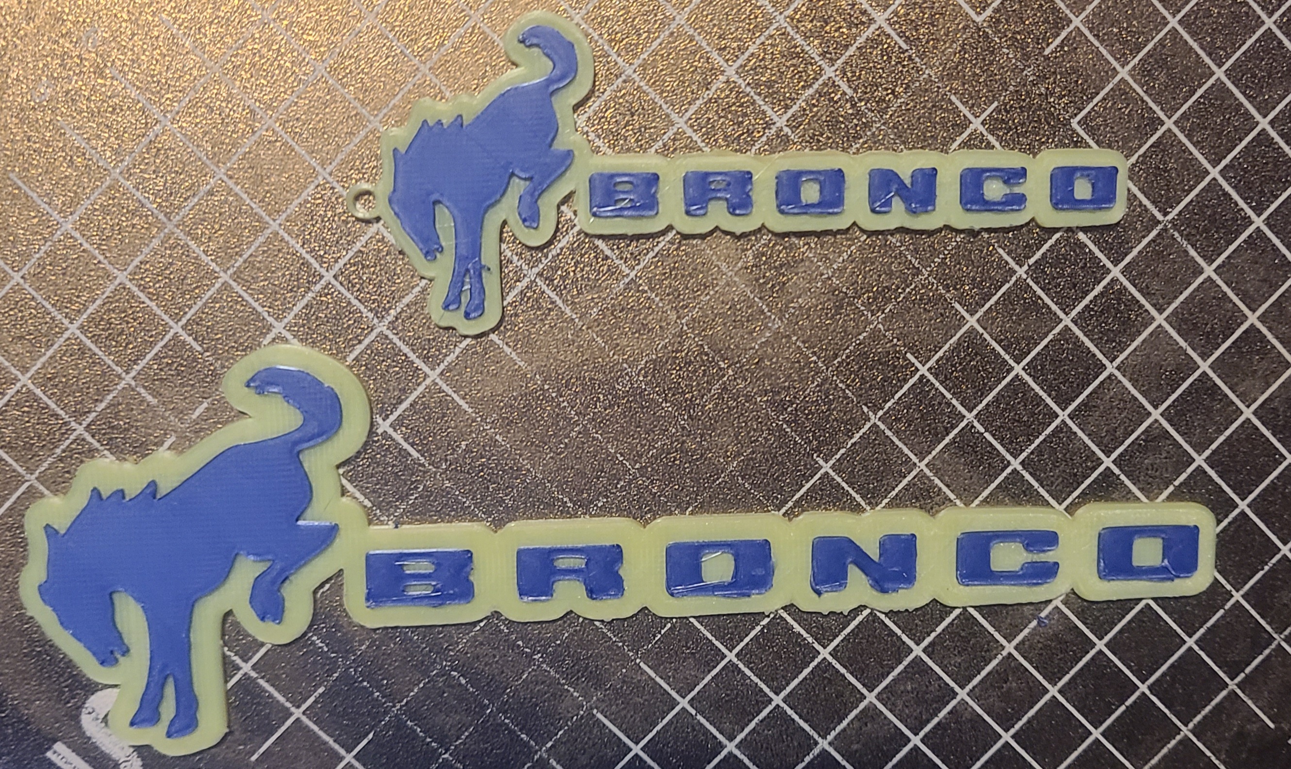 bronco badge and keychain