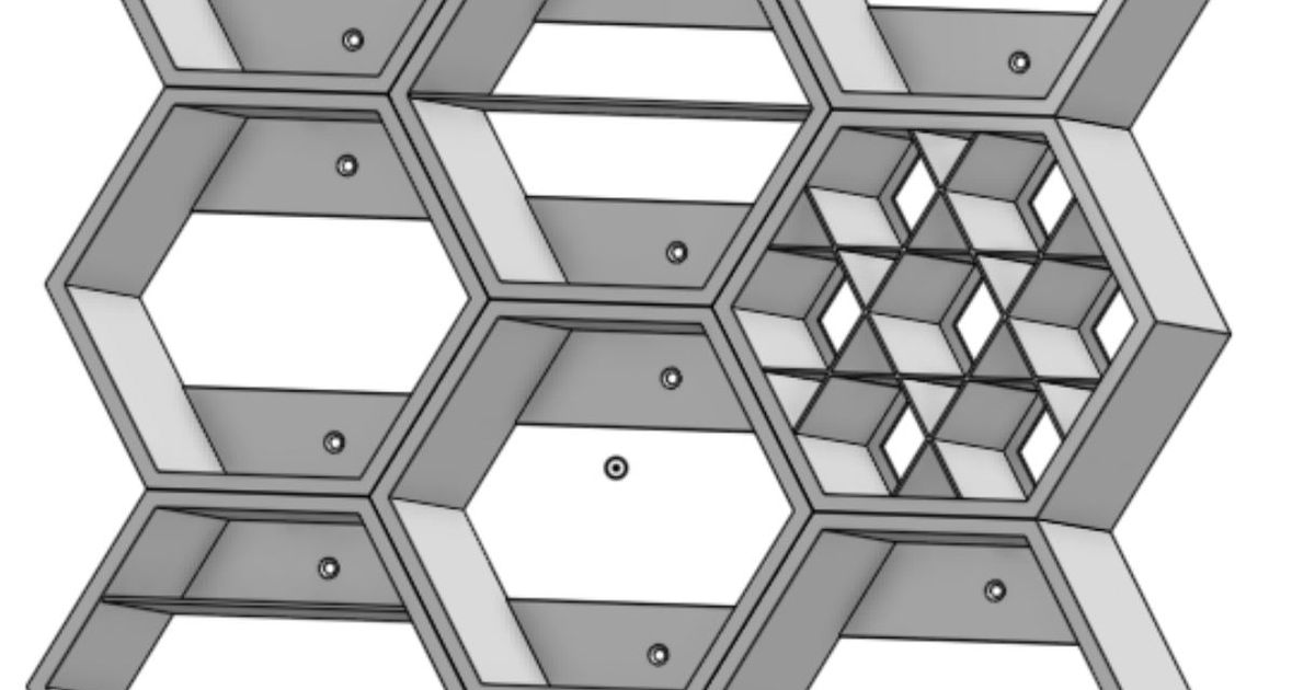 Hex Shelves by BeautifulLEDs Download free STL model