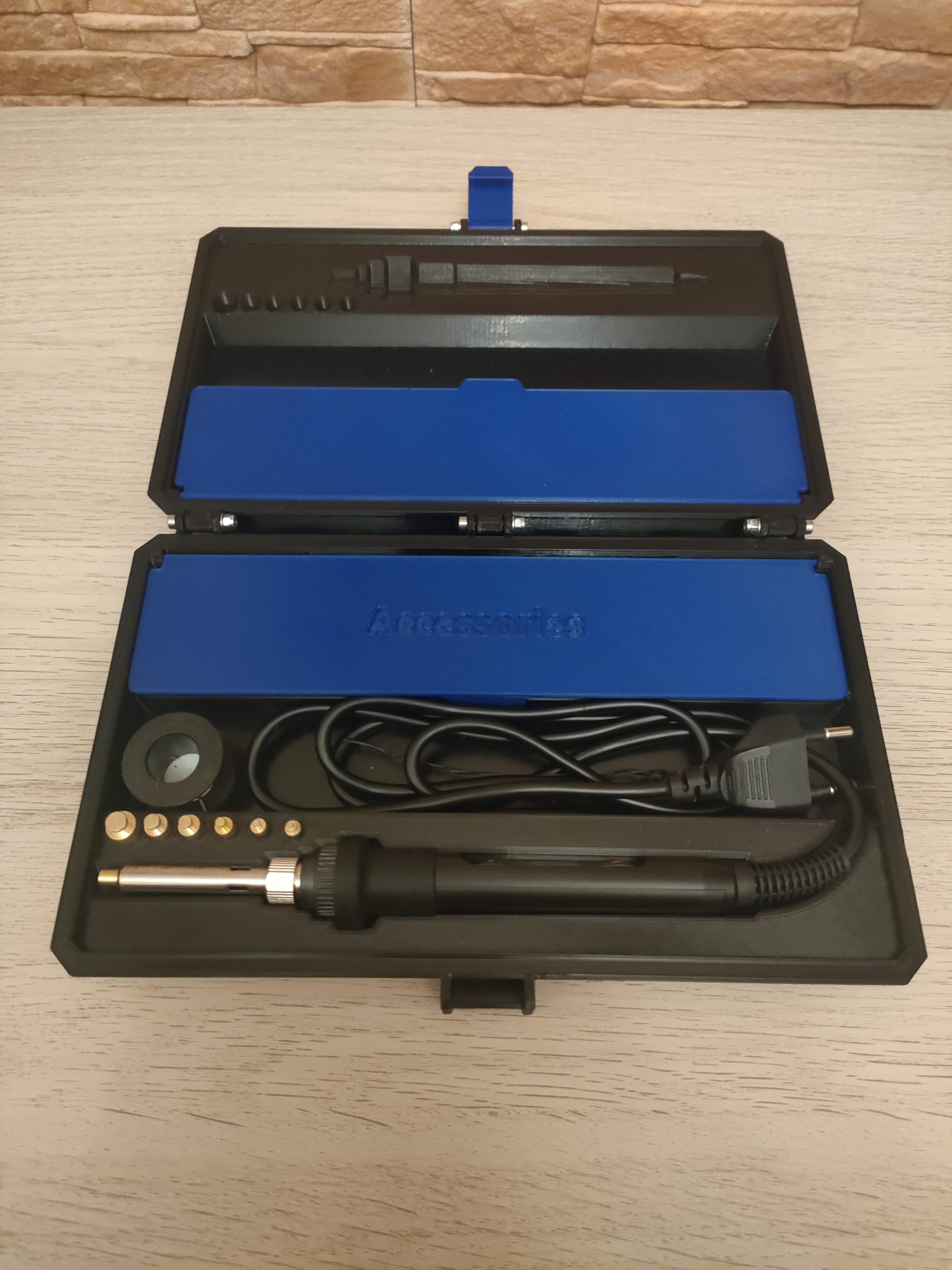 Rugged box for soldering iron