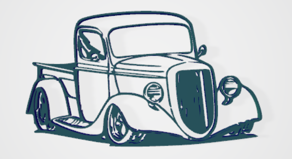 Vintage Hot Rod Truck Wall Art