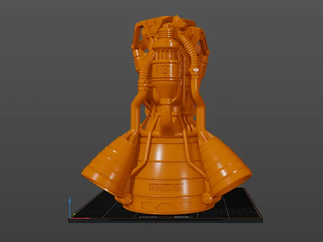 Rocket Engine Prusa - With C1L Label and Max Size Print Remix