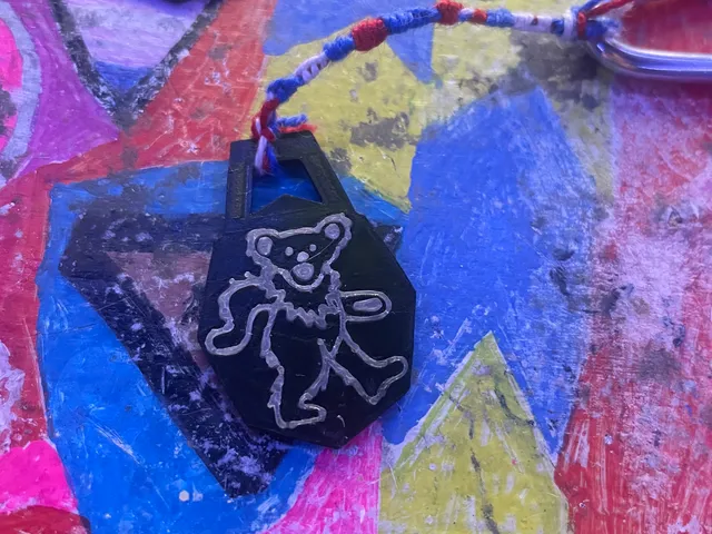 Dancing bear grateful dead keychain