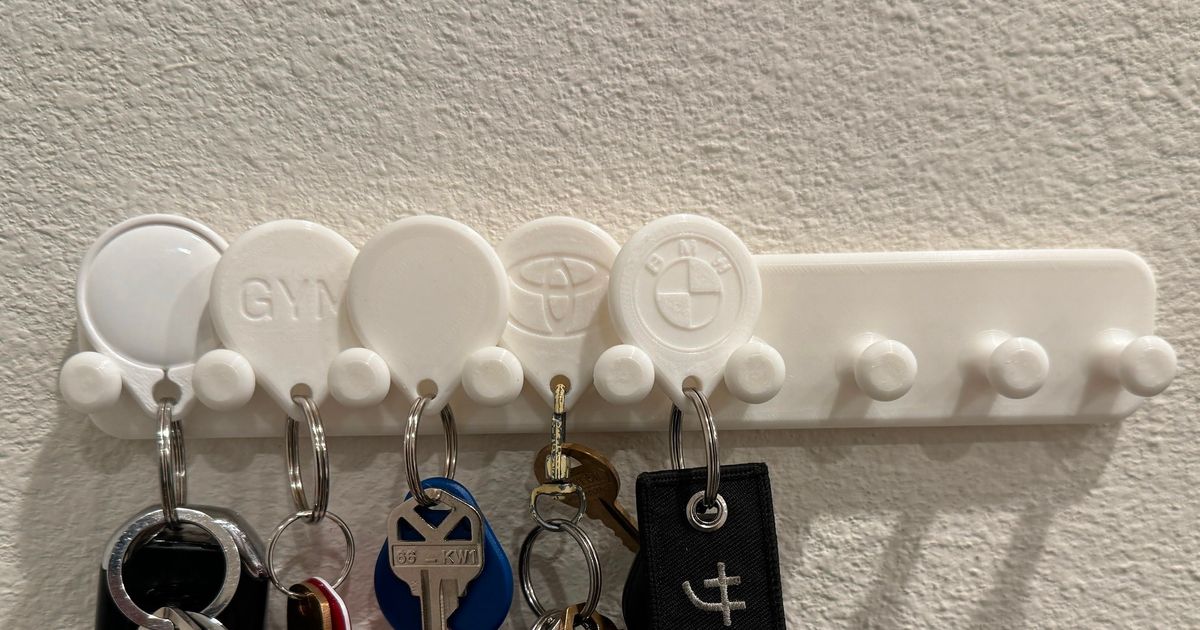 Keyring/Keychain WallMount Hanger/Holder + Car Logo Keychains by Kunal