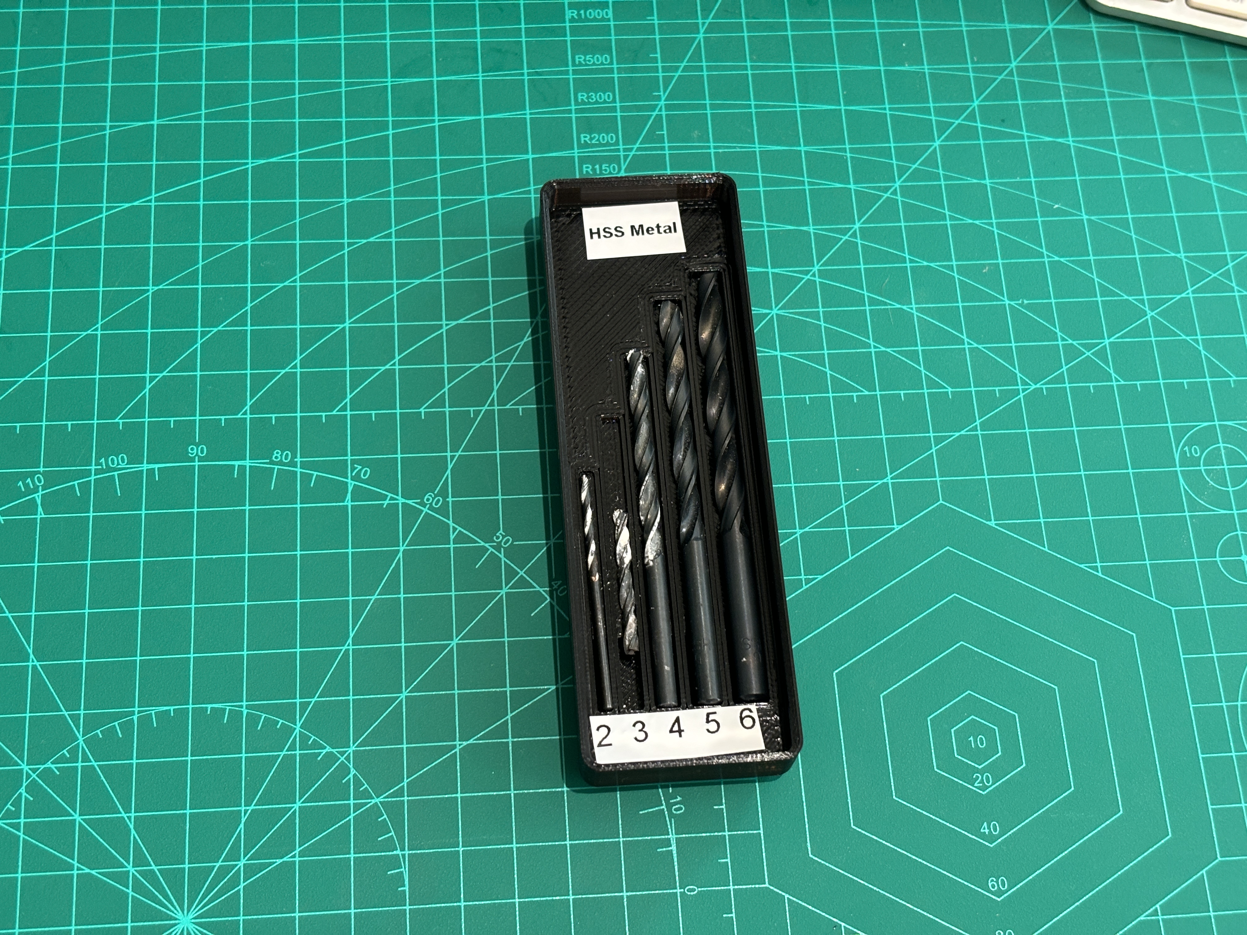 Gridfinity Drill Bit Holder 3x1 (2U Height) - Parameterised