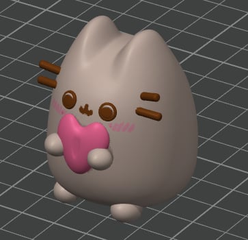 cute pusheen heart cat figurine