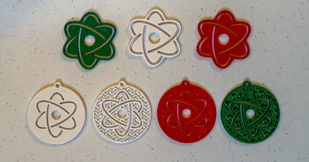 Atomic snowflake ornaments by curby download free stl model