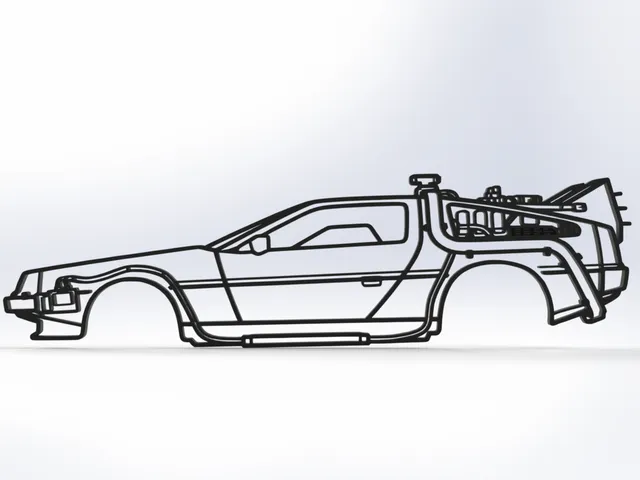 Back to the Future DeLorean DMC12 Time Machine Art
