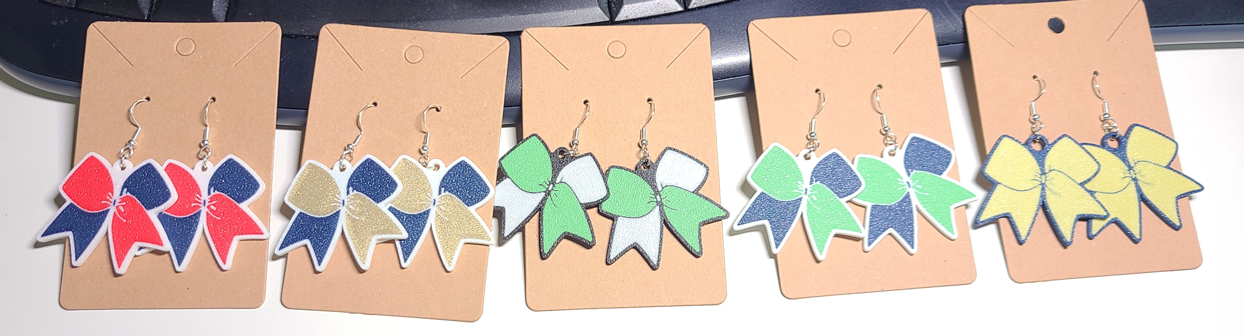 Cheer Bow Earrings / Keychain / Pendant