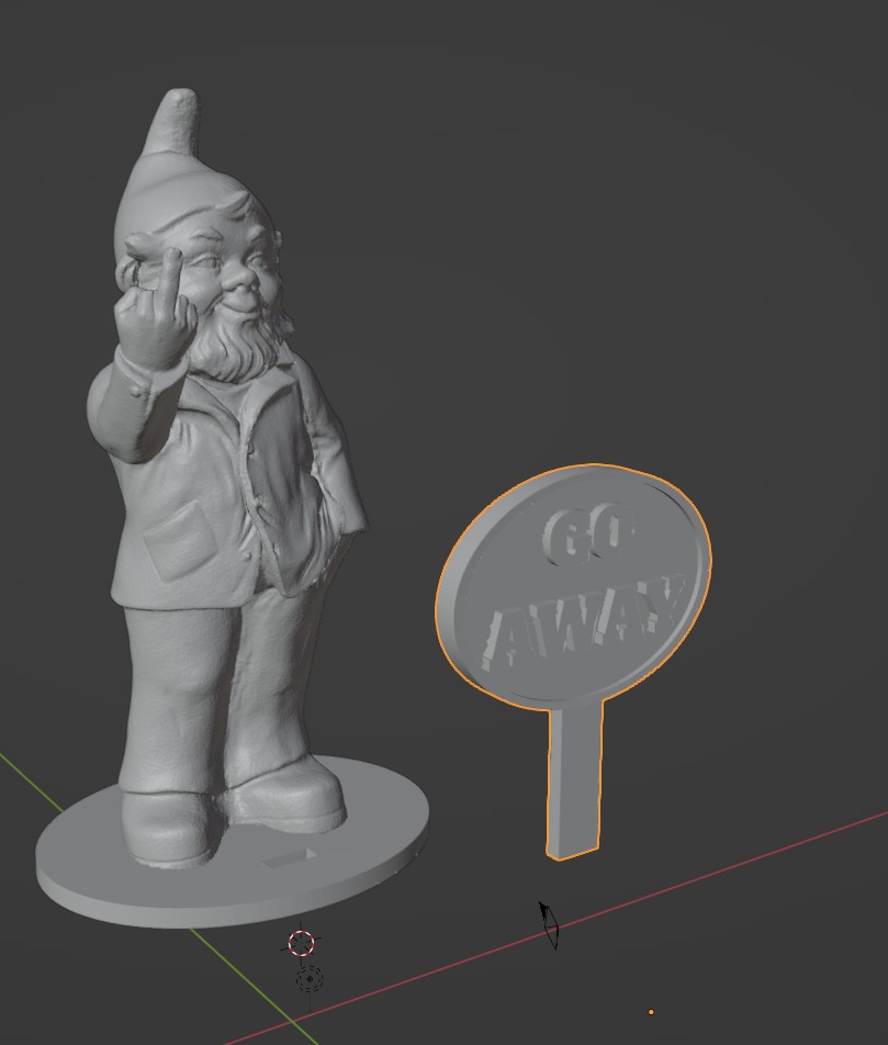 Go Away Gnome with separate sign