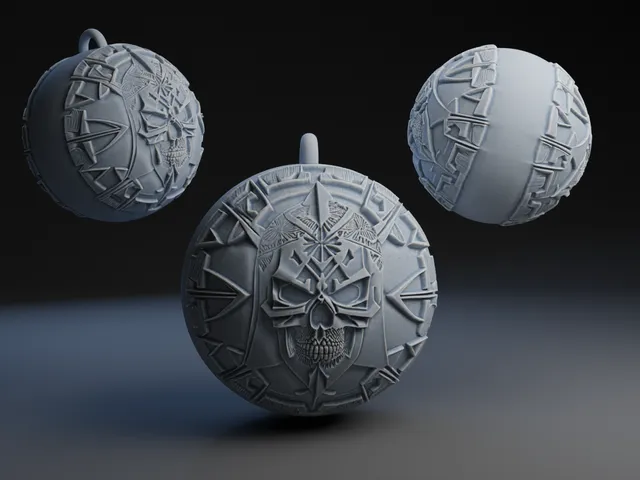 Ukrainian Folk Design Santa Skull Ornament.