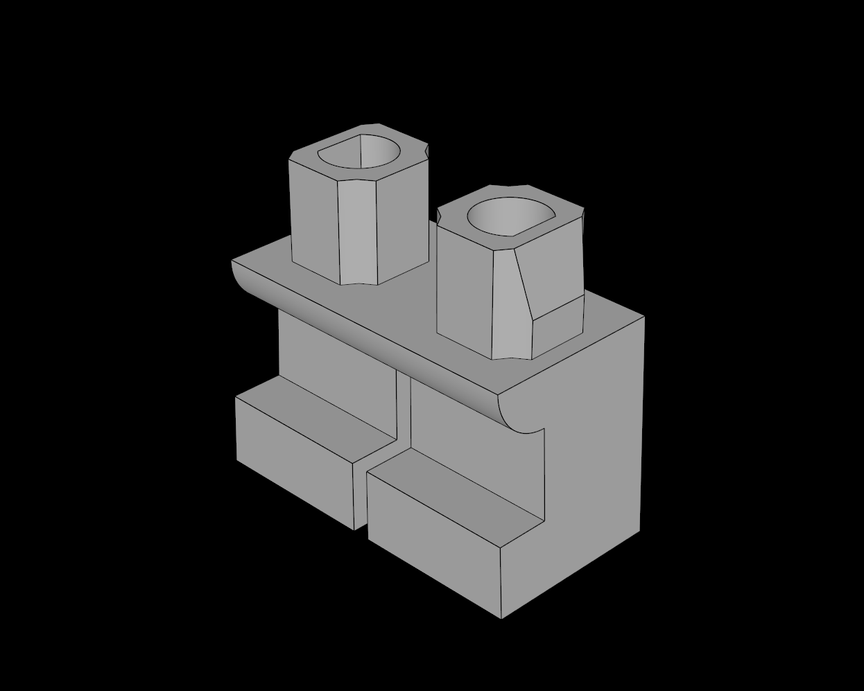Lego Compatible (41879.dat) Minifig Hips and Legs Short without Hole