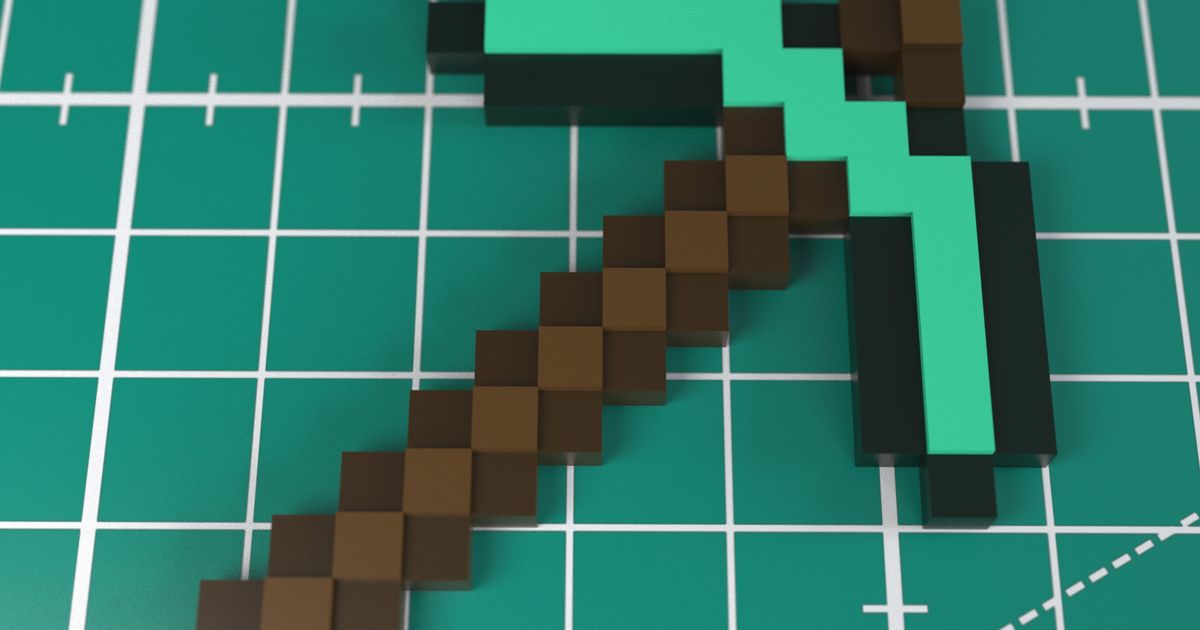 Minecraft Pickaxe Keychain by DAGStudio Download free STL model