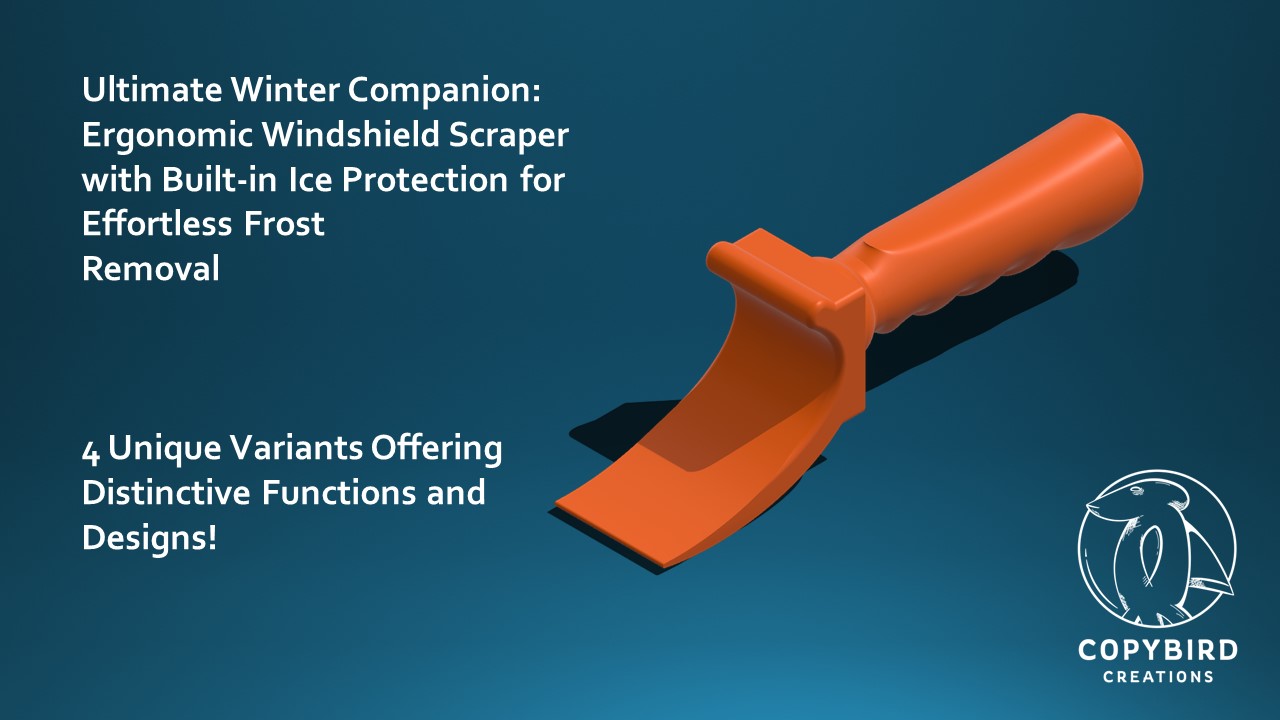 Ergonomic Windshield Scraper with Built-in Ice Protection