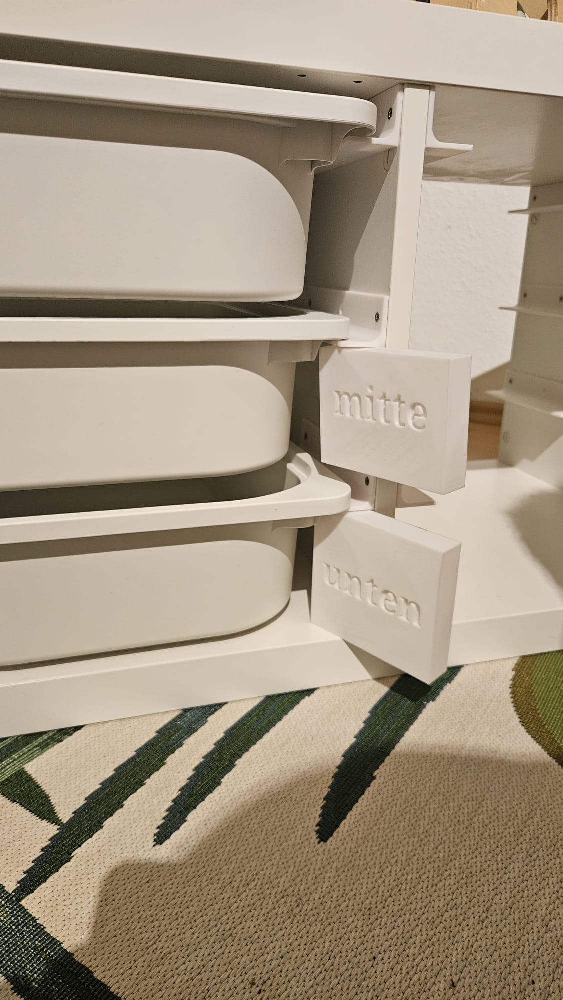 Ikea Kallax bracket for Trofast boxes Rail system