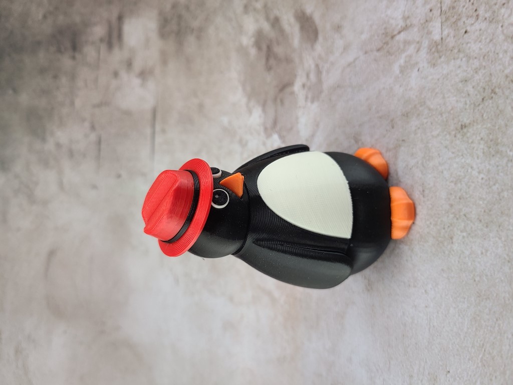 Linux Red Hat for Articulated Posable Penguin 3D model thumbnail