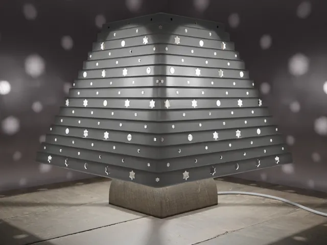 Print in Place Folding-Collapsing Lamp Star Pattern