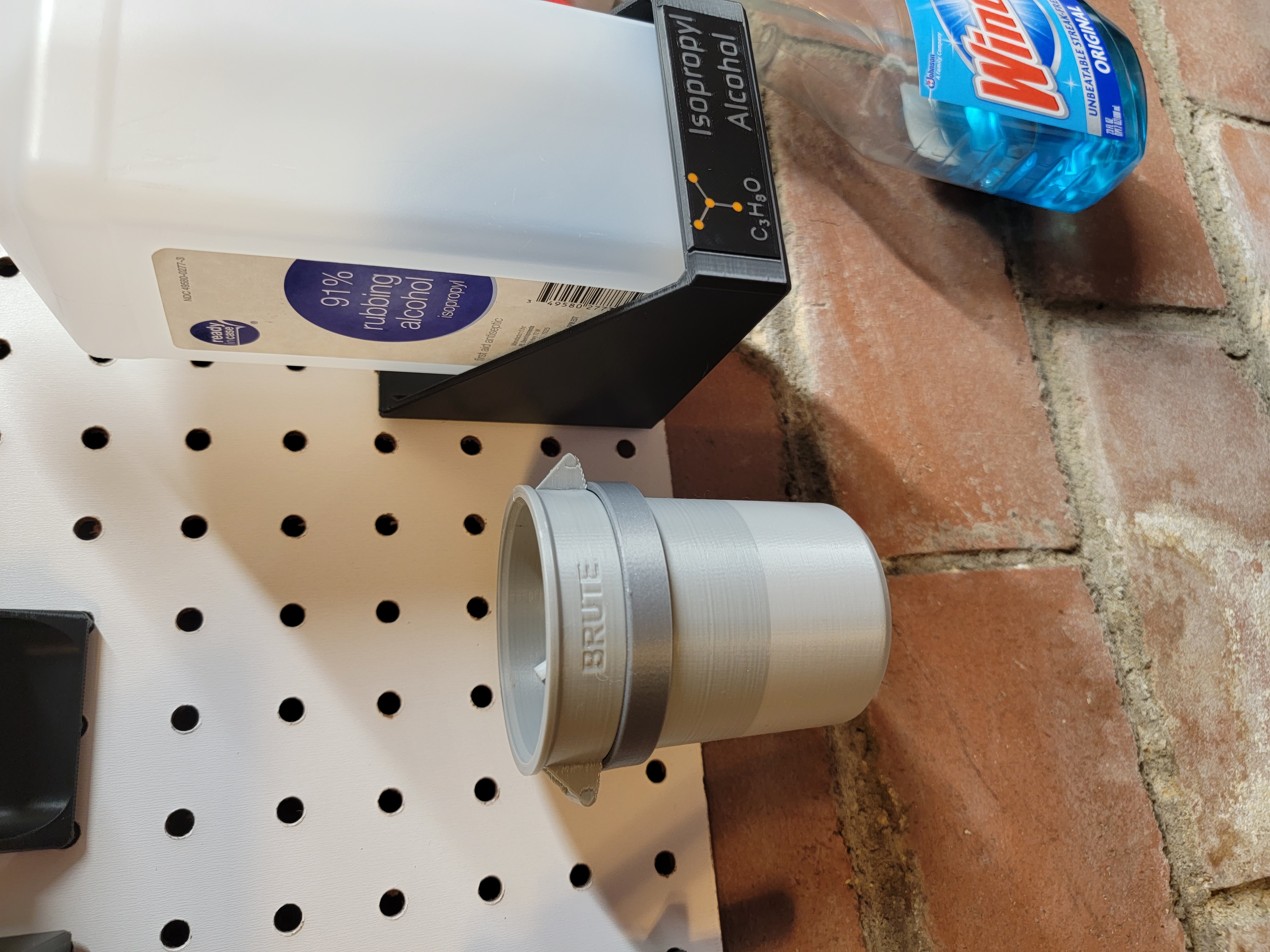 Pegboard Holder for Mini Brute trash can