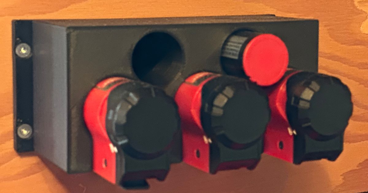 Milwaukee red lithium usb battery charger holder by creative 3d