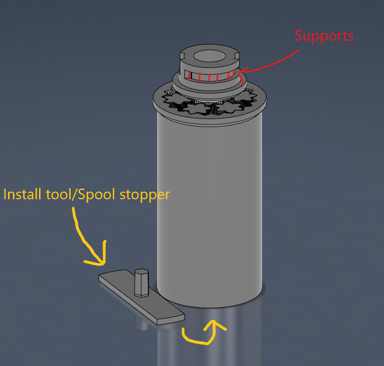 K1 MAX Rolling, Rotating Spool Holder print in place by LUN5HTIME ...