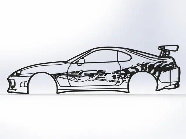 Brian's Toyota Supra Wall Art Fast and Furious