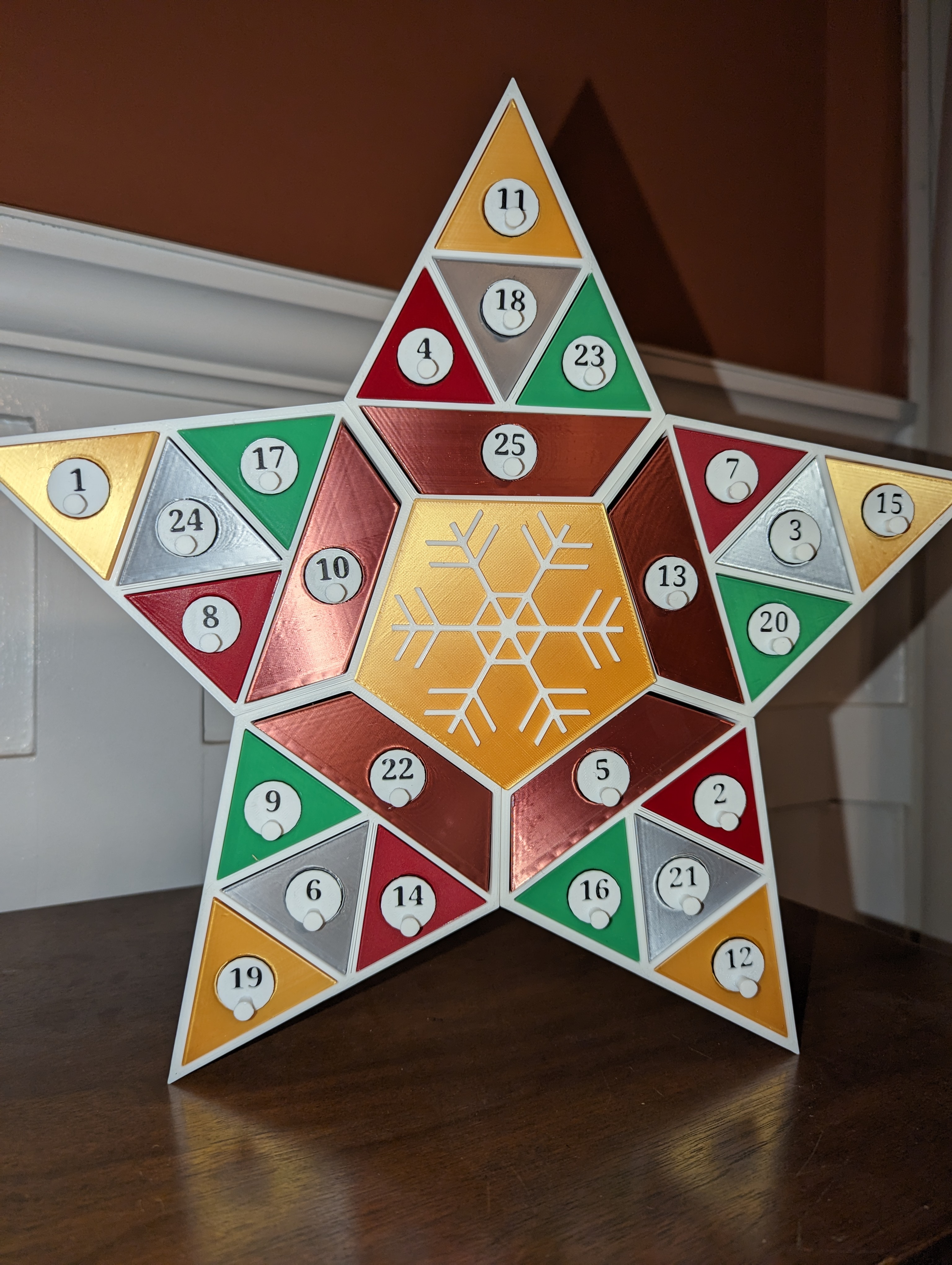 Advent Star Calendar for Prusa Mini/other small printers