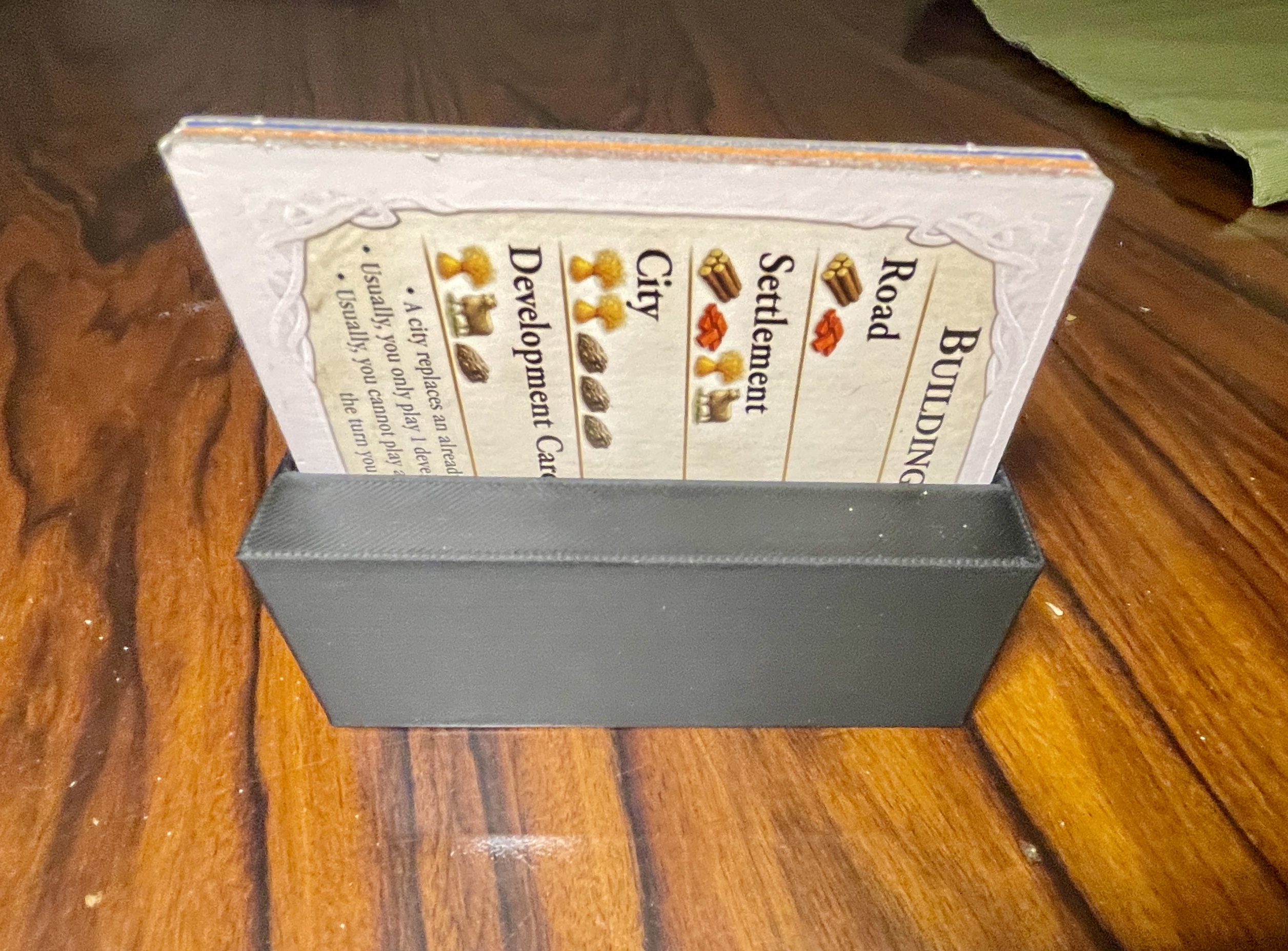 3D Catan building reference card box insert