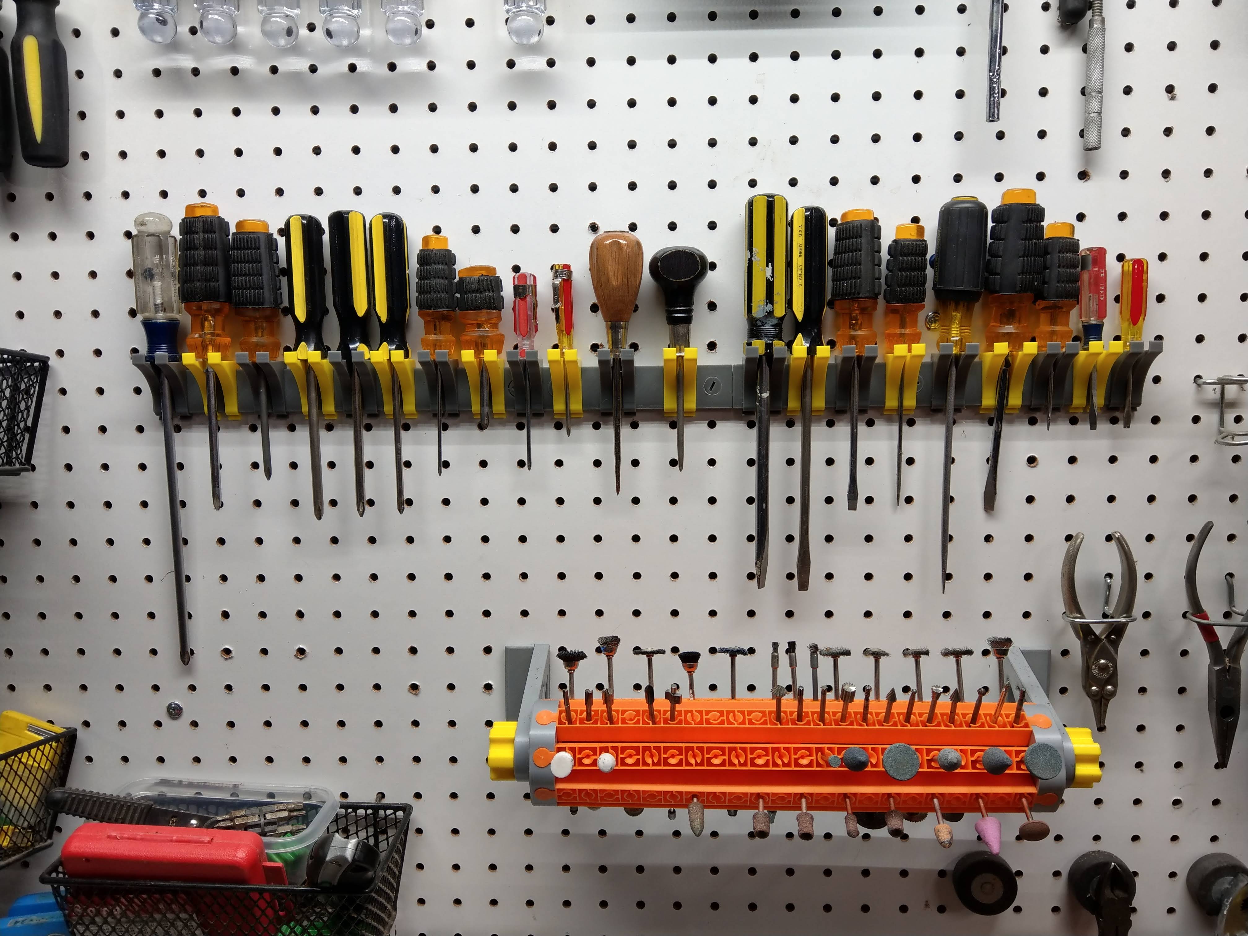 Pegboard Screwdriver Holder - Modular Screw and Rail