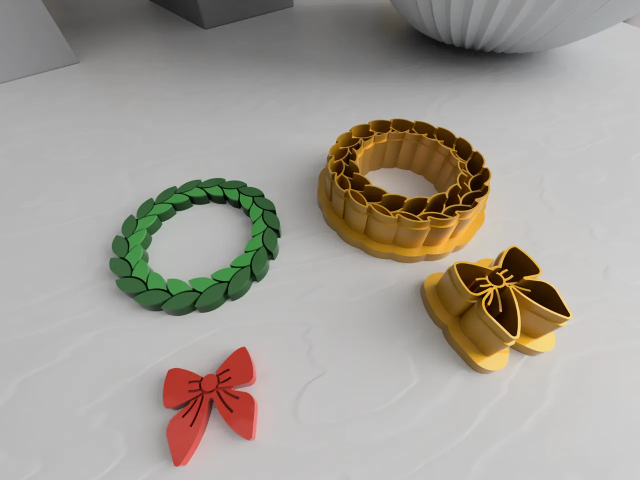 3D file Christmas Wreath Bow Set Clay Cutter, Winter Earring Cutters,  Christmas Clay Cutters, Mini Clay Cutters 3 Sizes 🎄・3D printable model to  download・Cults