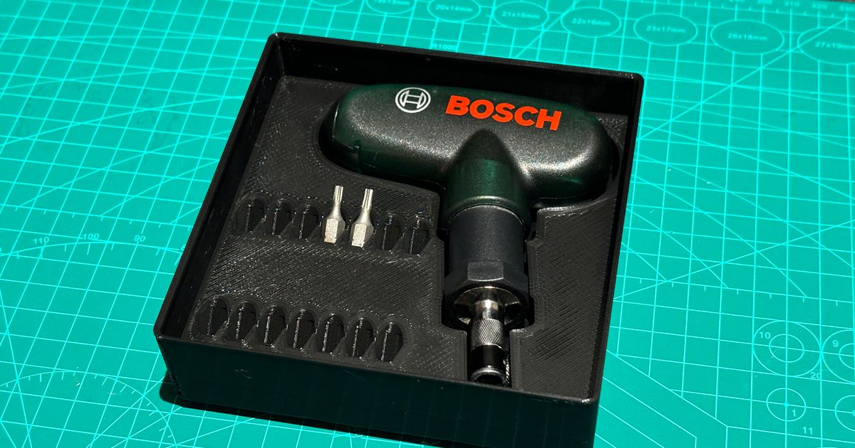 Gridfinity Bosch Ratchet T-Handle Screwdriver 3x3 (5U tall) - stackable ...