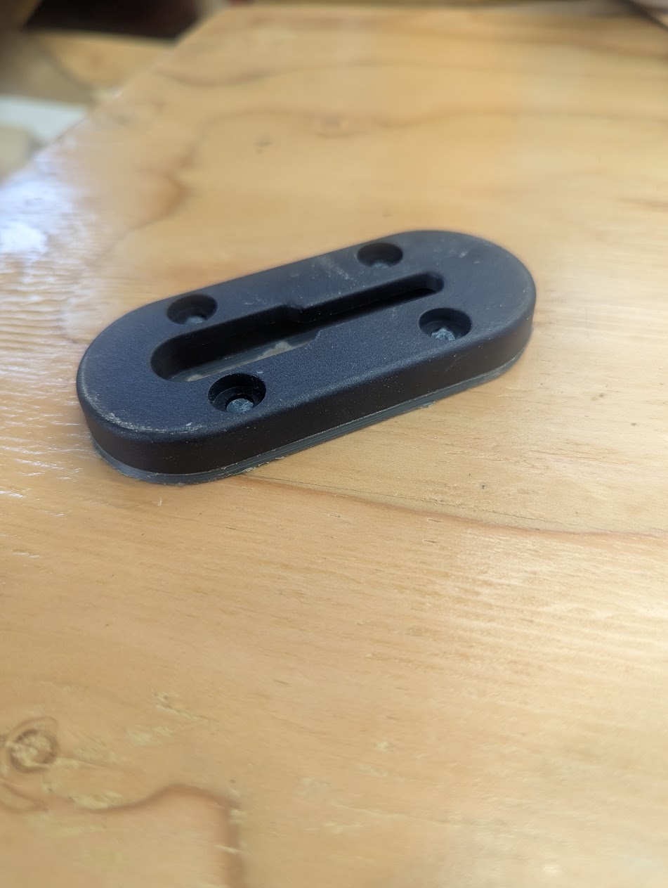 Long kayak gear track adapter for gluing