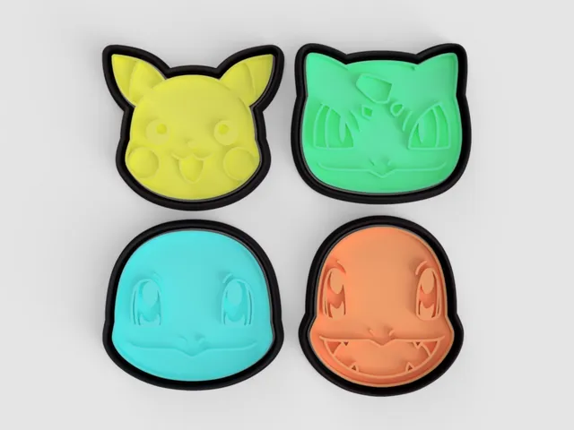 Cookie Cutters - Kanto Starters Pokemon Faces