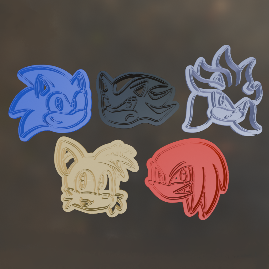 5 Cookie Cutters Set 1 - Sonic The Hedgehog