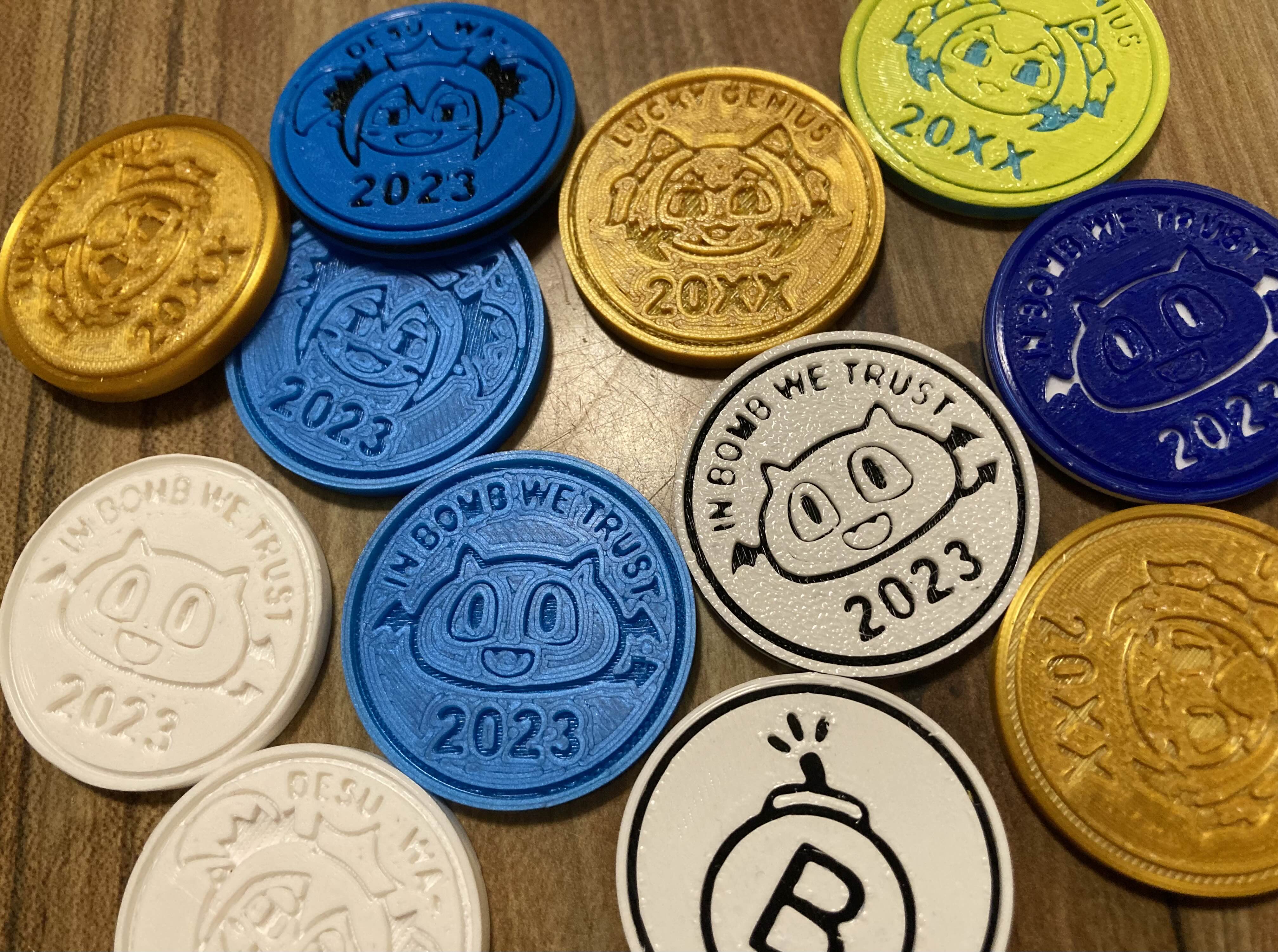 Bombergirl medals ボンバーガール メダル (Aqua, Servant Knight, Pine)
