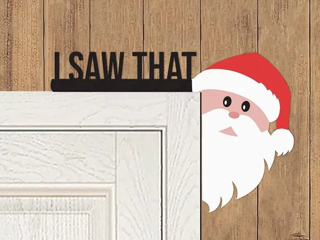Sneaky Santa door frame decoration
