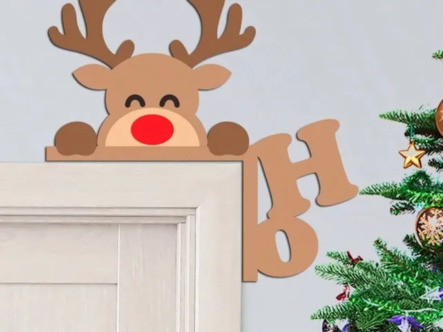 Cute Christmas reindeer door frame decoration