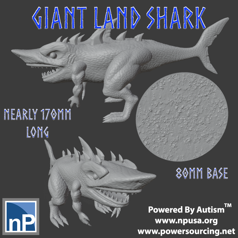 Giant Land Shark Fantasy Monster by np-dev | Download free STL model ...