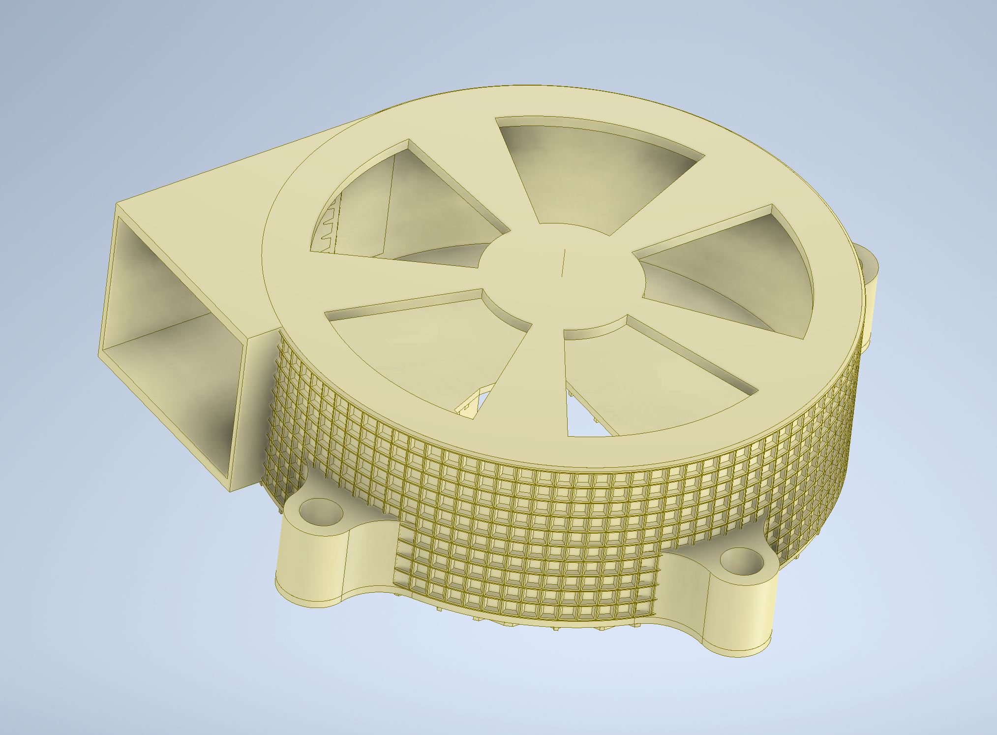 Radial fan with fan casing for small DC Motors (6-12V) Version II