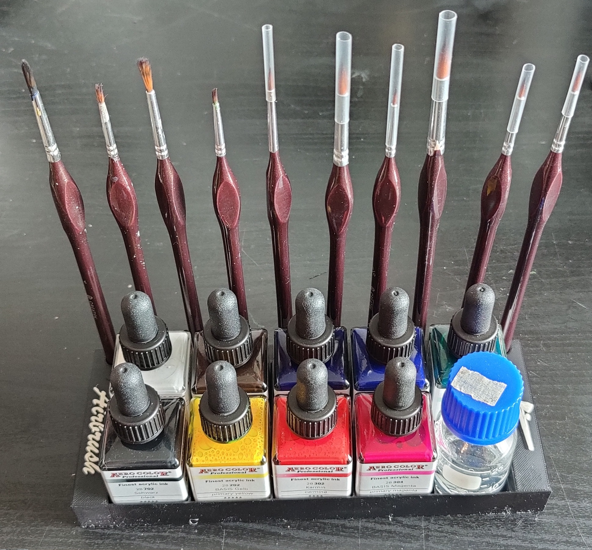Airbrush Color Organizer with Brush Holder